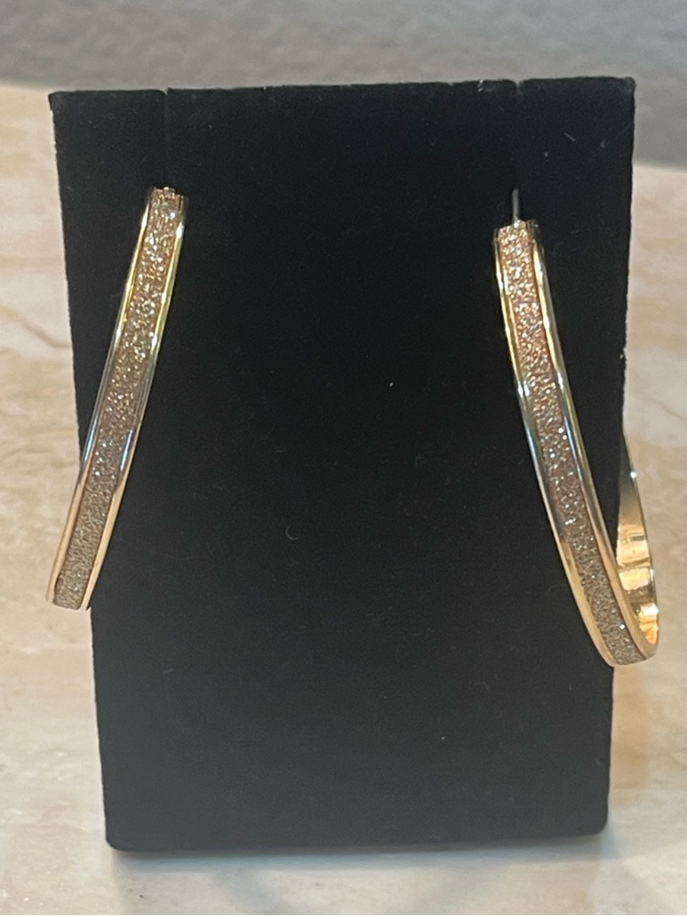 Gold Sparkle Hoop Earrings